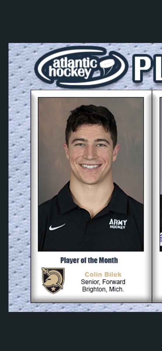 dmaciuk's tweet photo. @Atlantic_Hockey @ArmyWP_Hockey congrats Colin ! #monthly #scorersscore https://t.co/CD9vNT4Ii3