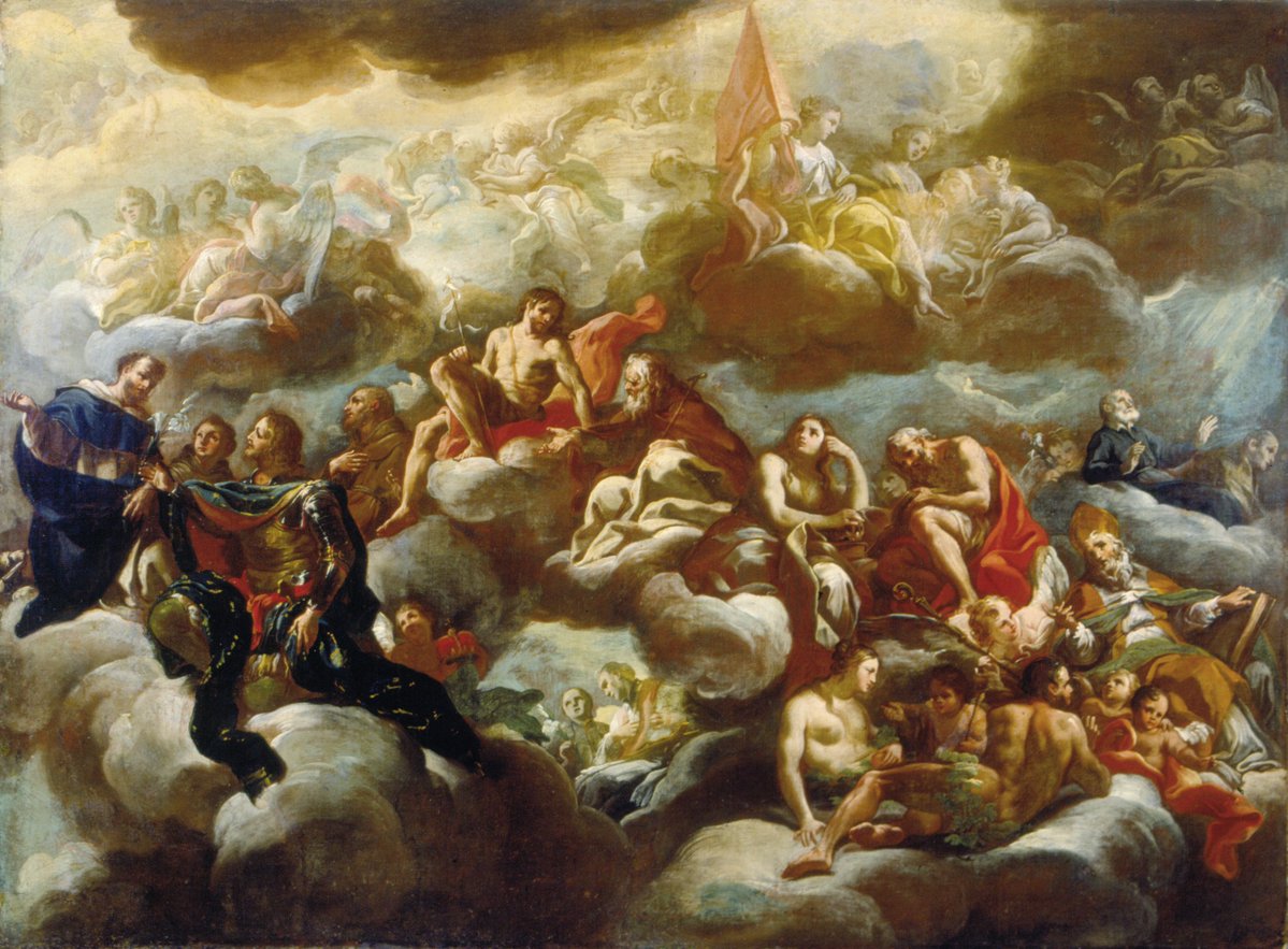 ArchCordileone's tweet photo. This  12/11 Sacred Arts conference by JuventutemNYC includes an exhibit of 6 paintings attributed to the 18th Century Italian Roccoco painter Corrado Giaquinto. His Apotheosis of St. Nicholas is below. If you are in NYC go. TLM as well.
Register at https://t.co/pvucmQbdPD https://t.co/NRtXQBU7bK