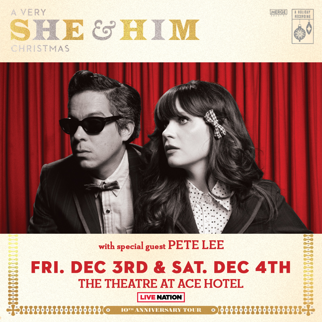 amoebamusic's tweet photo. Want to see @sheandhim's Christmas Party in Los Angeles this Friday, December 3rd at the Theatre at Ace Hotel? 🎄🎅

RT and follow us to win a pair of tickets. Winner announced at 7pm. https://t.co/ch0vOezygu