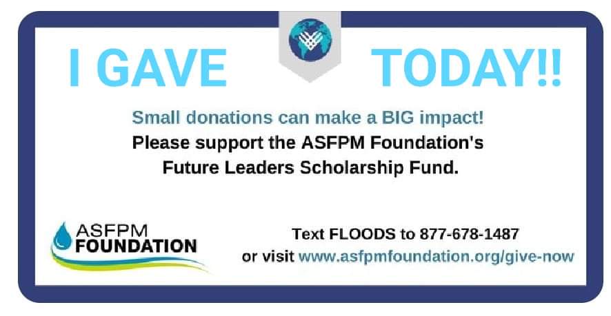 floodplaingeek's tweet photo. I gave today, how about you??

Text FLOODS to 877-678-1487 or visit https://t.co/kIh3RVL1Xc

All donations go to the Future Leaders Scholarship  - the gift that keeps on giving!!

Thanks in advance!!  You rock!! https://t.co/ro7JEyFDHu
