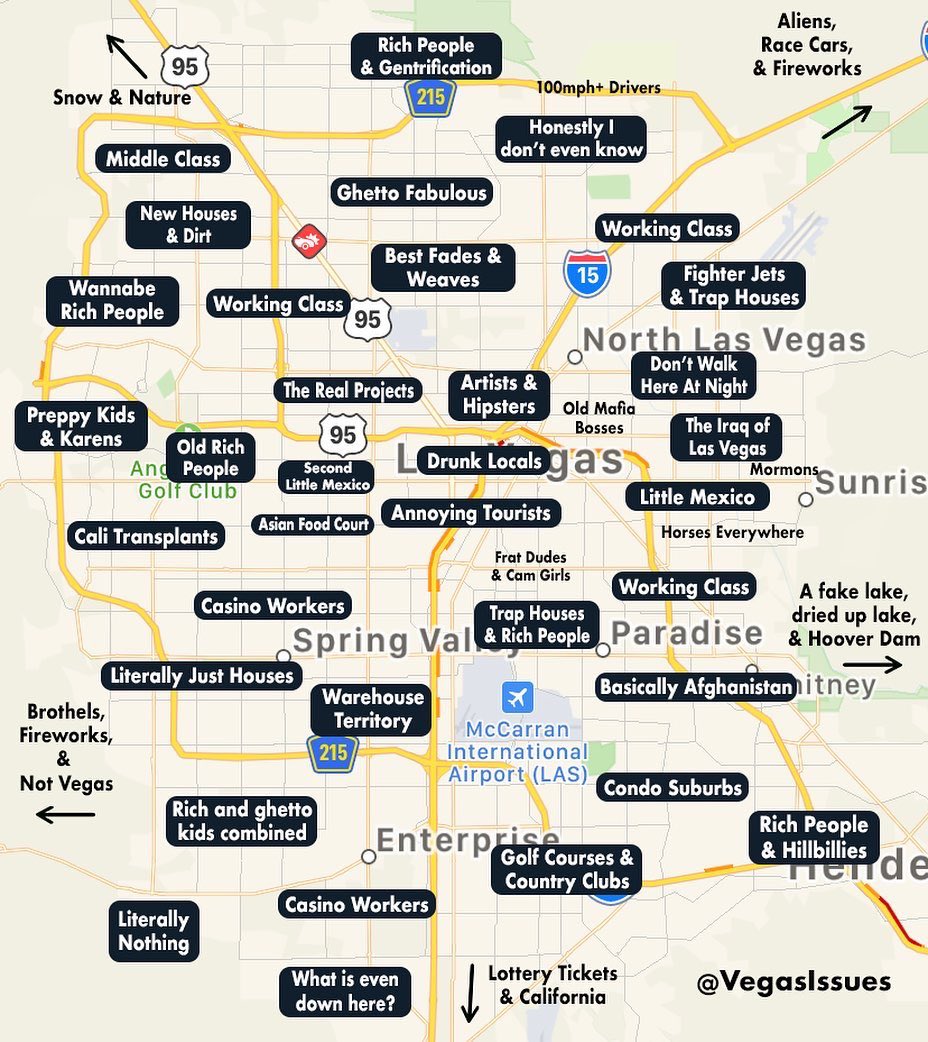 Las Vegas Issues on X: Judgemental map of Las Vegas. 💀   / X