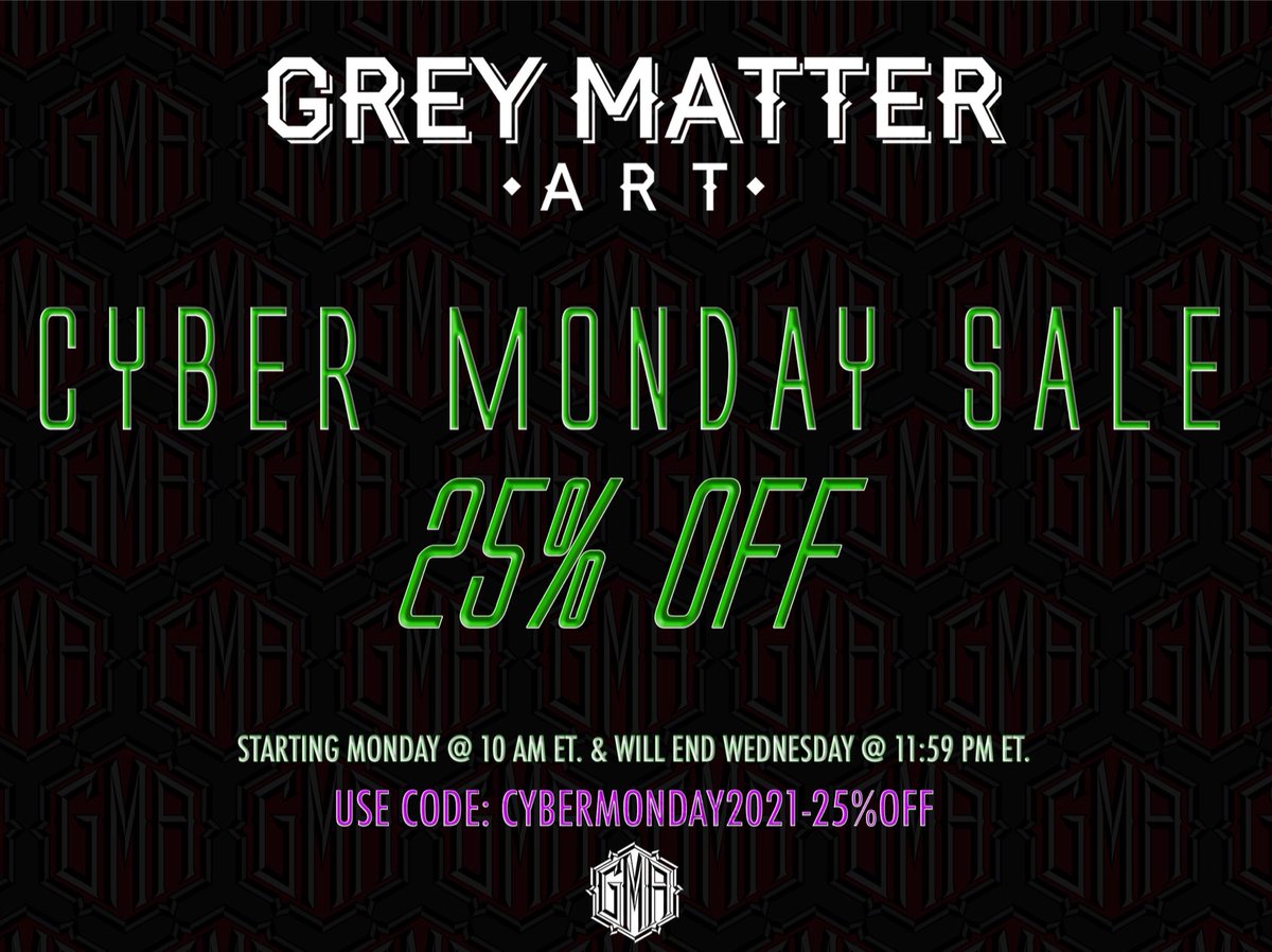 GreyMatterArt's tweet photo. Cyber Monday Sale Ends Tomorrow 12/01 @ 11:59 PM ET!

25% Off Entire Shop &amp; 2X Rewards Points!
https://t.co/fRWLcXq5k6

Use Code at Checkout: CYBERMONDAY2021-25%OFF

#CyberMonday #cybermondaysale #movieposters #comicposters #filmart #greymatterart https://t.co/onJQ7OnJyo