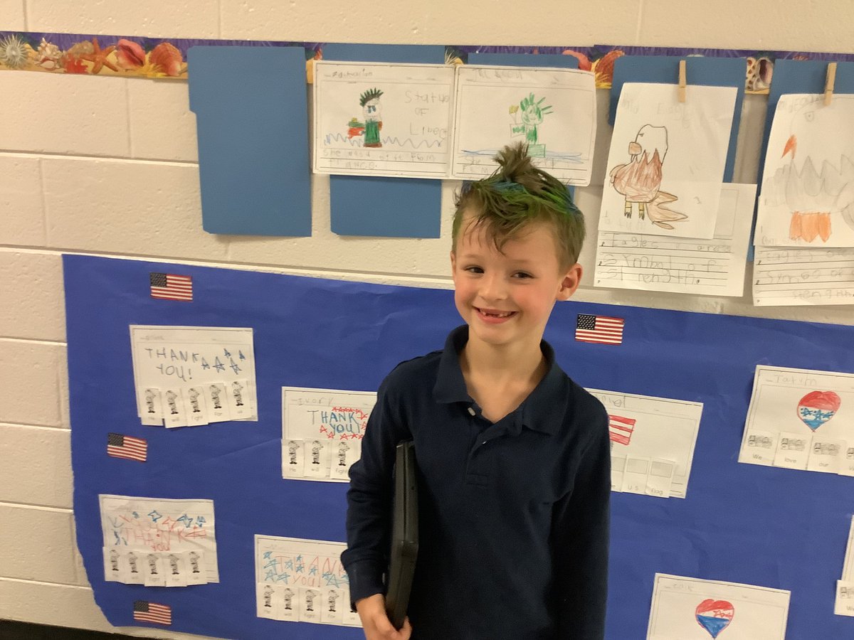 LIESOspreys's tweet photo. We’ve had Wacky Hair Day and Holiday Outfit Day at LIES to celebrate the gifts that we are bringing in for Toys for Tots! Let’s fill up those toy boxes! Tomorrow students who bring in a toy will receive an Osprey Buck!  #OspreyLove❤💙❤ #ItsTimeToPUSH https://t.co/ImzkC1e9yc