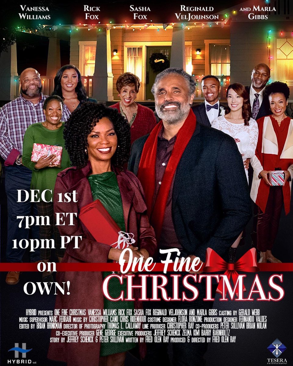 KarenShevaEva's tweet photo. An encore presentation of #OneFineChristmas airs DEC 1st @ 7p ET/10p PT on @OWNTV!❤️Starring @NessaWilliams @MarlaGibbs4Real @sashafoxyy @RickFox @ReginaldVelJohn @junecarryl @MarkChrLawrence @ReathaGrey @rodneyvjohnson @AlfonsoTheActor @kiirstinleigh et MOI!🙋🏾‍♀️ #OWNForTheHolidays https://t.co/JF8oQ62egz