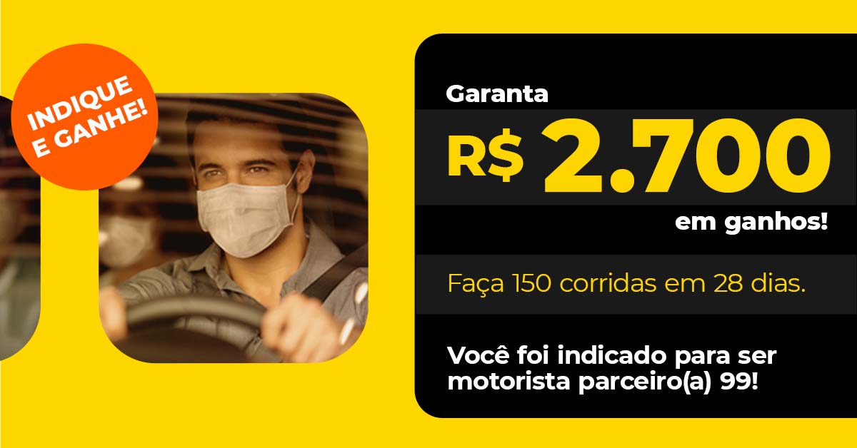 Andrey_Souza23's tweet photo. Estou te indicando para ser motorista parceiro(a) 99!,Garanta R$2.700 de ganhos! Faça 150 corridas em 28 dias. https://t.co/9EYxCeQMYA https://t.co/BZDb60byOF