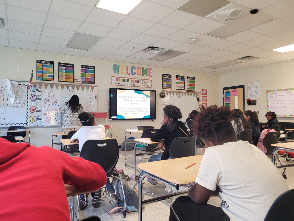 MrsJennBurdette's tweet image. Mrs. Roland's class design book spines based on the theme of their novel. @RAMiddle_RAMS  #RAMSinspire #a5instruction