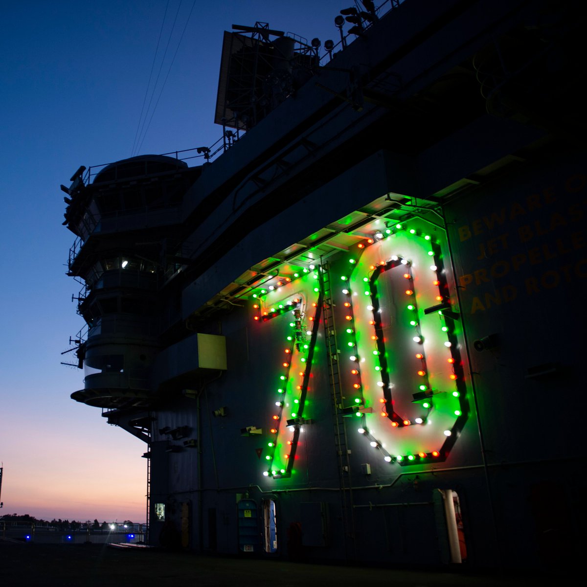 NavyMCPON's tweet photo. Time to deck the deckplates, it's #NationalChristmasLightDay 🎄 https://t.co/ozy1T5xVDk