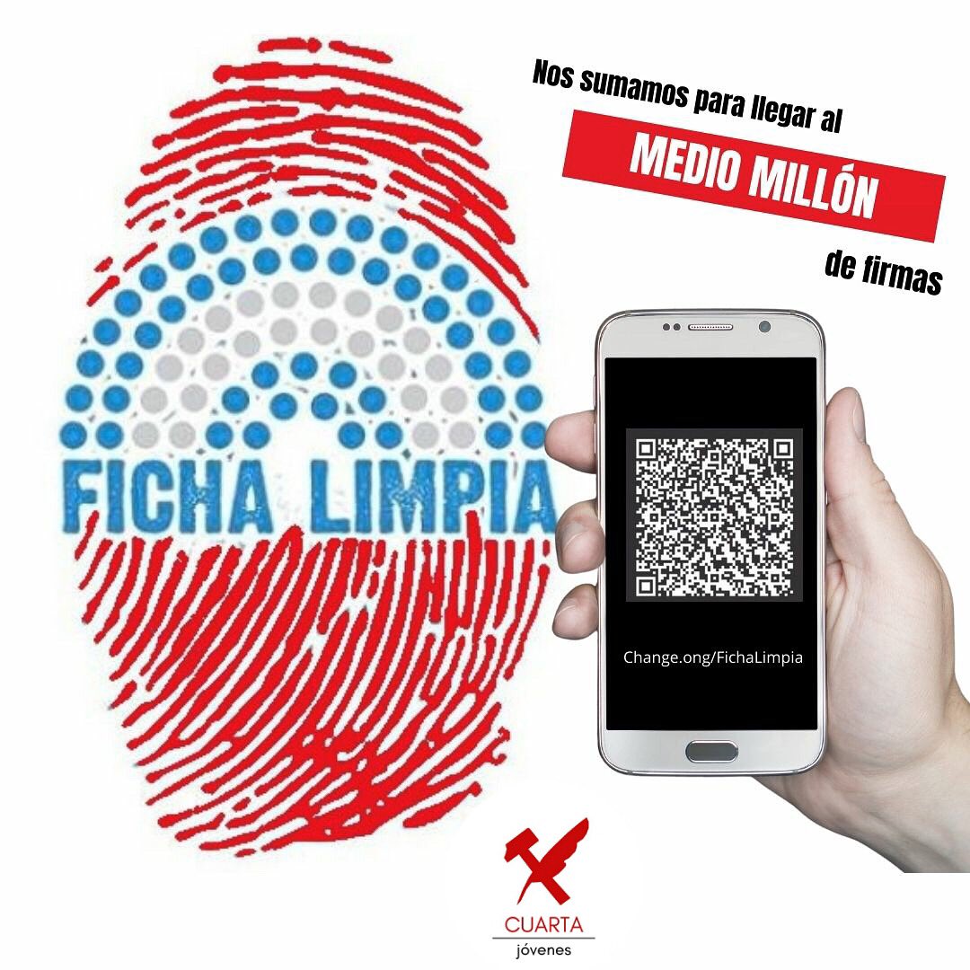CuartaJr's tweet photo. Como jóvenes seguimos bancando a mil a @fichalimpia y nos sumamos al desafío.
Tenemos que llegar a ese medio millón de firmas, ya estamos cerca de las 400 mil. Acompáñanos y súmate!!!
SCANEA EL CÓDIGO QUE FIGURA EN EL FLYER y FIRMA 🙌🏽 https://t.co/ZARPODhALD