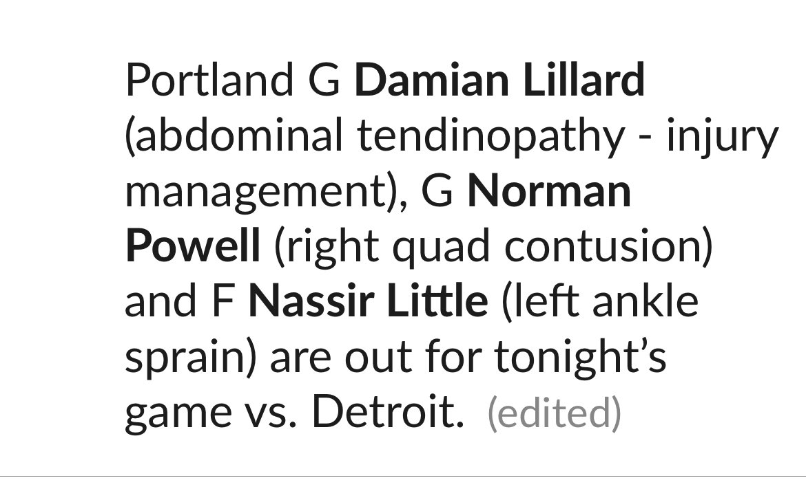 No talk of surgery for Damian Lillard yet