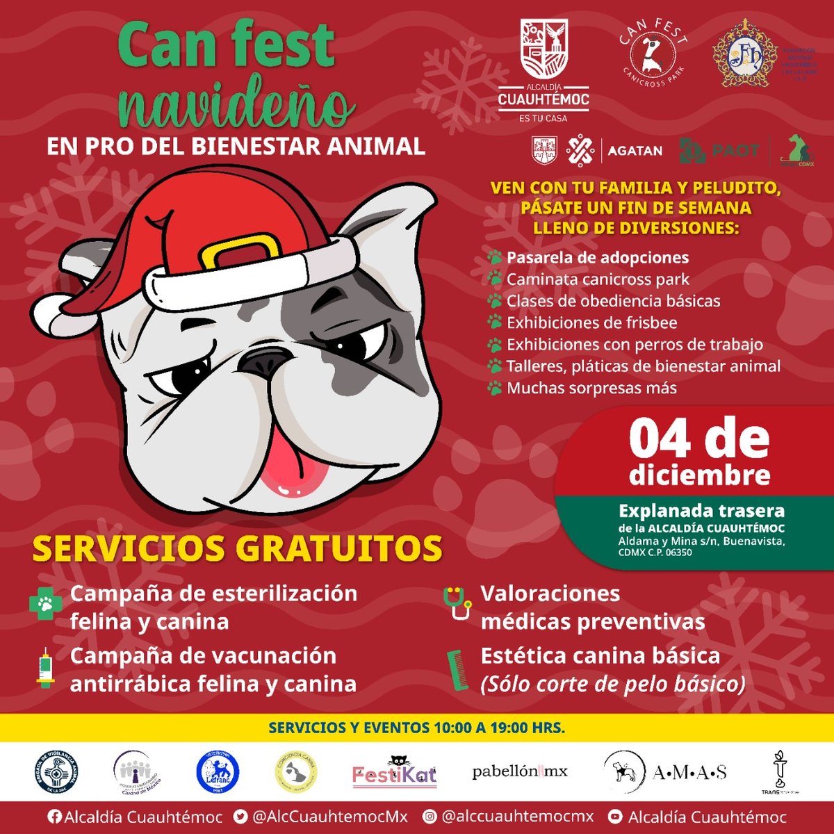 AgatanCdmx's tweet photo. #agataninforma #canfest #Enterate Te invitamos al Can Fest México
🗓4 de Diciembre
⏰A partir de las 10:00 hrs
📍Explanada Trasera de la Alcaldía Cuahtémoc https://t.co/n6DdRKtXFL