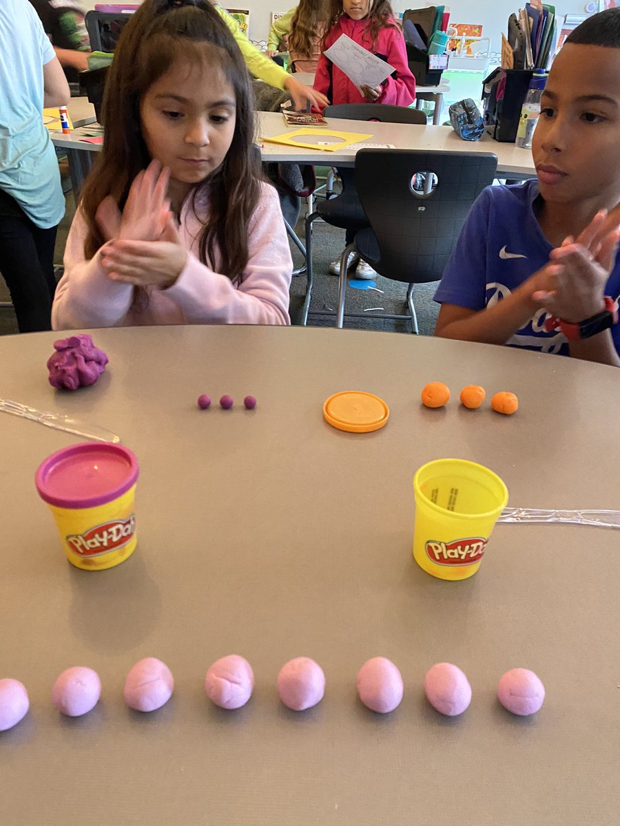 MrsOlson82's tweet photo. Fraction fun with play doh! @Longbranch_Elem https://t.co/Tg0ScEj7Fs