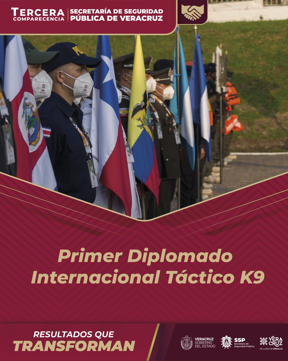 CEISver's tweet photo. #ResultadosQueTransforman: Este año la @SP_Veracruz se distinguió como anfitriona del primer Diplomado Internacional Táctico K9, con la participación de países como 🇧🇷, 🇨🇷, 🇨🇱, 🇸🇻, 🇬🇹, 🇪🇨y 🇲🇽¡Por tu seguridad el @GobiernoVer destaca en el ámbito internacional! https://t.co/wLR6GhZm6Q