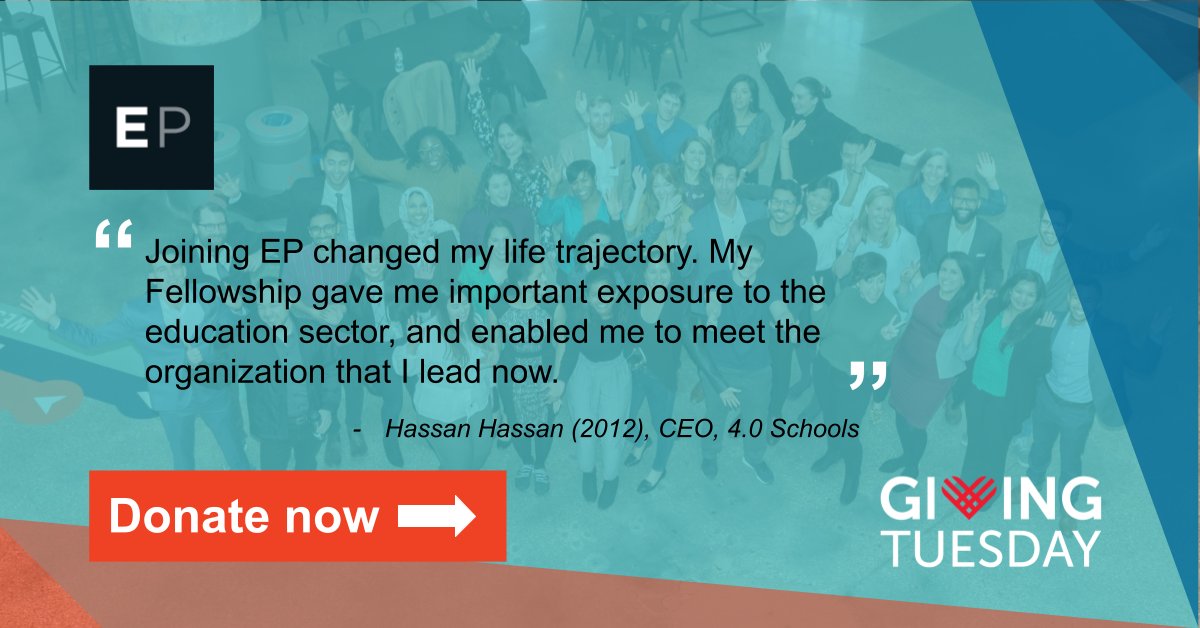 edpioneers's tweet photo. The @edpioneers experience changes lives. Consider a #GivingTuesday gift to help us shape the journeys of even more systems-level leaders in K-12. https://t.co/MUcLRy8k5n https://t.co/KyBJUi7xLV