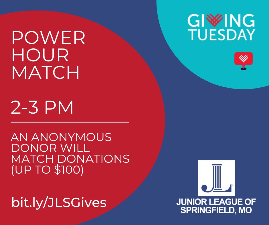 JLSGF's tweet photo. We have 15 minutes left in our POWER HOUR MATCH! Donate before 3 pm and an anonymous donor will match donations up to $100! https://t.co/gTLKOBgav5

#GivingTuesday #JLSGF https://t.co/w5GOKlQspT