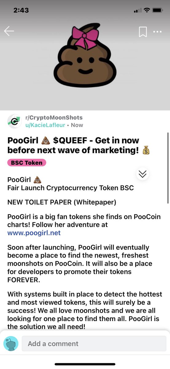 🚨NEW CMS POST🚨 

PLEASE LIKE AND COMMENT IF YOU CAN THANK YOU 💪

reddit.com/user/KacieLafl…

#cryptocurrency #poogirl #crypto #queef #shiba #100xgem