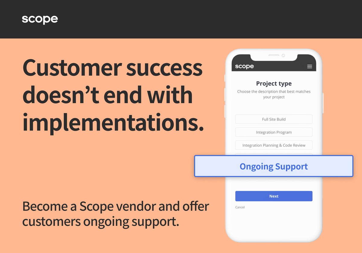 Scope_inc's tweet photo. Ongoing support: not only can Scope get your customers live but our experts can even make sure they're covered - forever. Check out the link in the comments to partner with Scope today. https://t.co/JUK0xZegV0