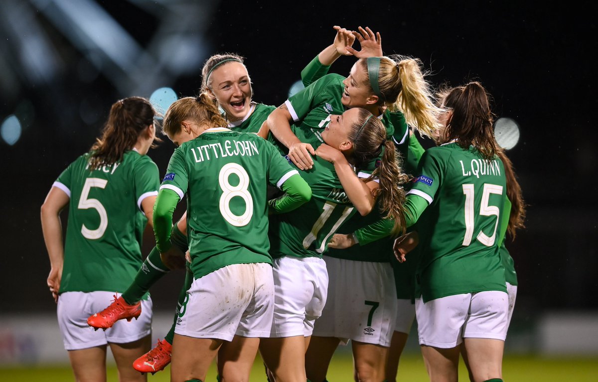 IrelandFootball's tweet photo. FULL TIME | 🇮🇪 11-0 🇬🇪

A record-breaking night for the WNT ⭐️

📺 RTÉ2 / RTÉ PLAYER

#IRLGEO | #COYGIG | #WeAreOne https://t.co/q3H0JRSYk4