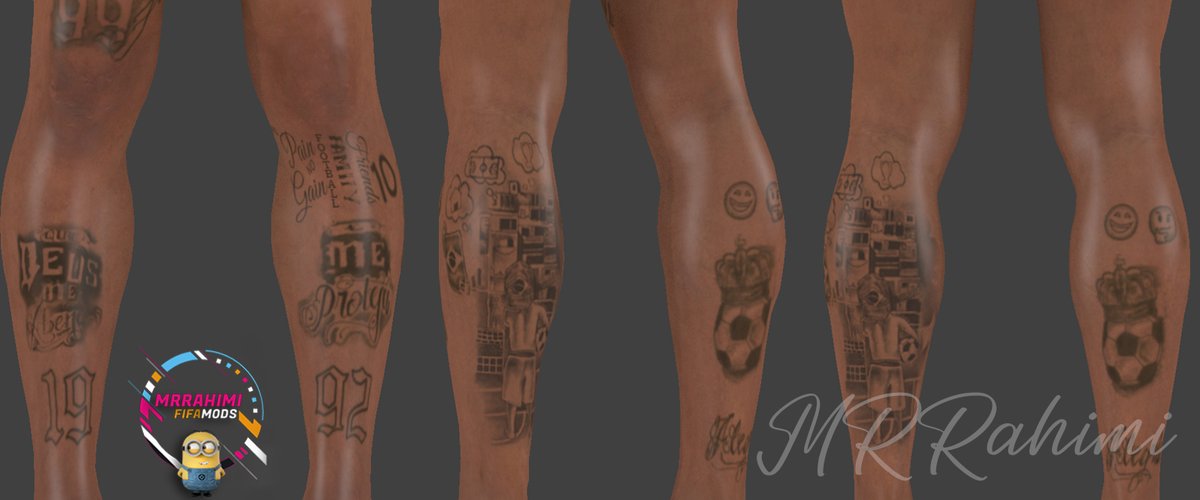 its_MRRahimi's tweet photo. 🔹 Neymar Legs Tattoo update Preview for #FIFA22 

#FIFA22
#Neymar https://t.co/u7VUvKtTRL