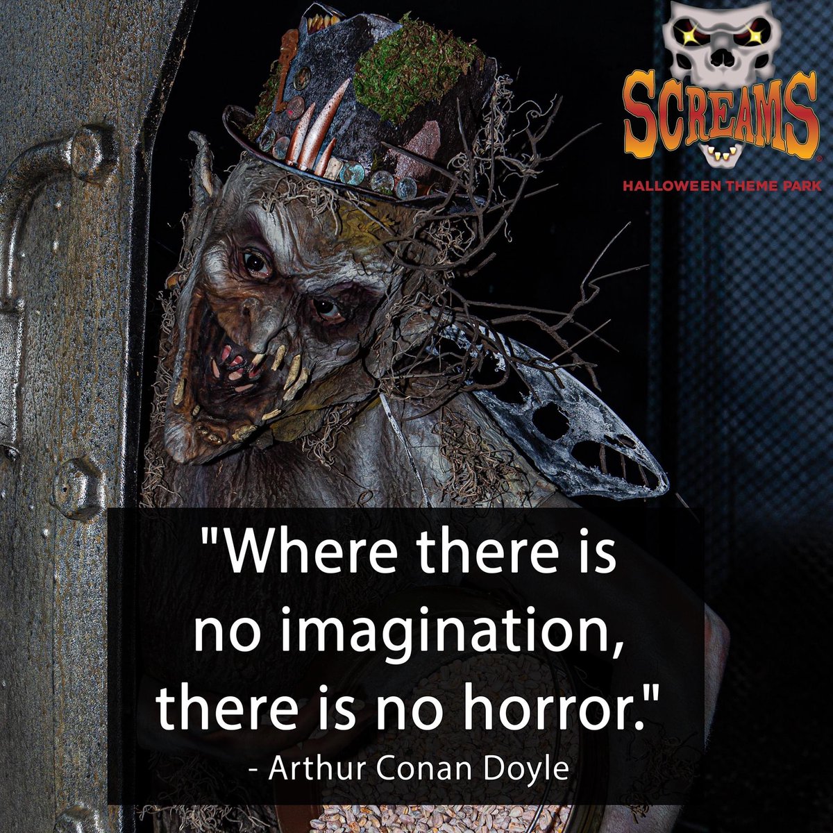 Screamspark's tweet photo. "Where there is no imagination, there is no horror."
- Arthur Conan Doyle
#TuesdayThoughts #Quotes #ScreamsPark https://t.co/sifhBFIjmN