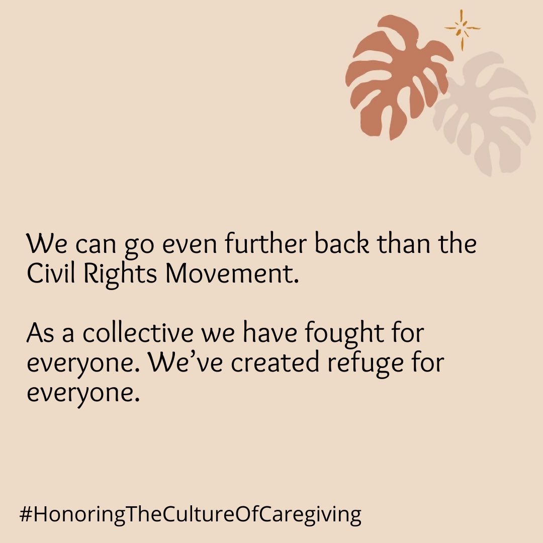 HomagiOne's tweet photo. 3/13

#HonoringTheCultureOfCaregiving 
#NationalCaregiverMonth #BlackCaregiver #BMHFC4Justice  #Caregiving #Caregiver #MentalIllness #MentalHealth #BlackAndDisabled https://t.co/JTuVncAtex