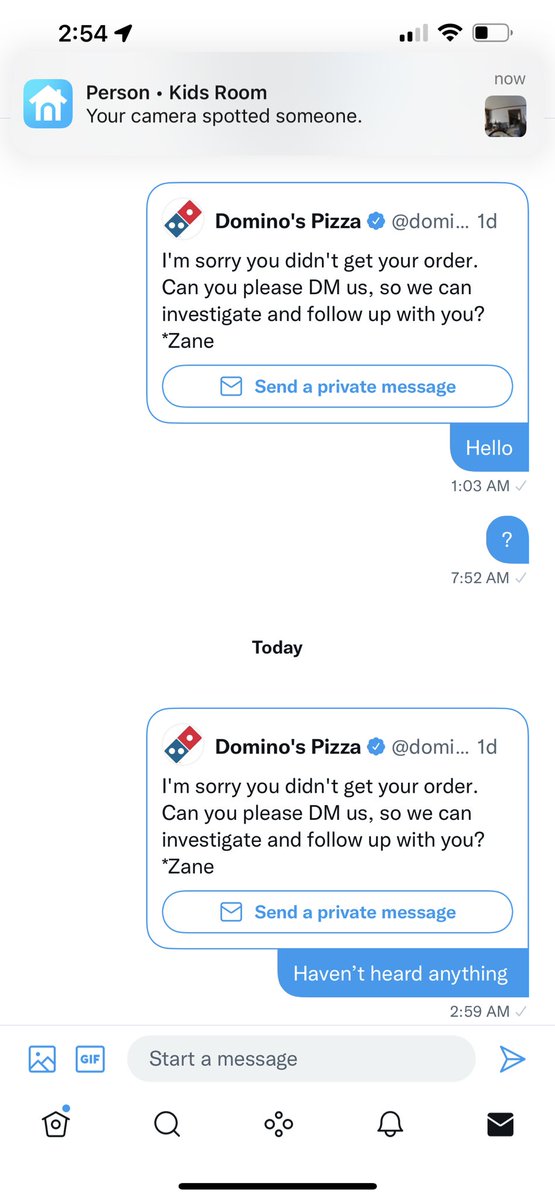 DannyB_8787's tweet photo. When @dominos acts like they care but actually Ghost 👻 you 🤦‍♂️ https://t.co/XthRHJgw9A