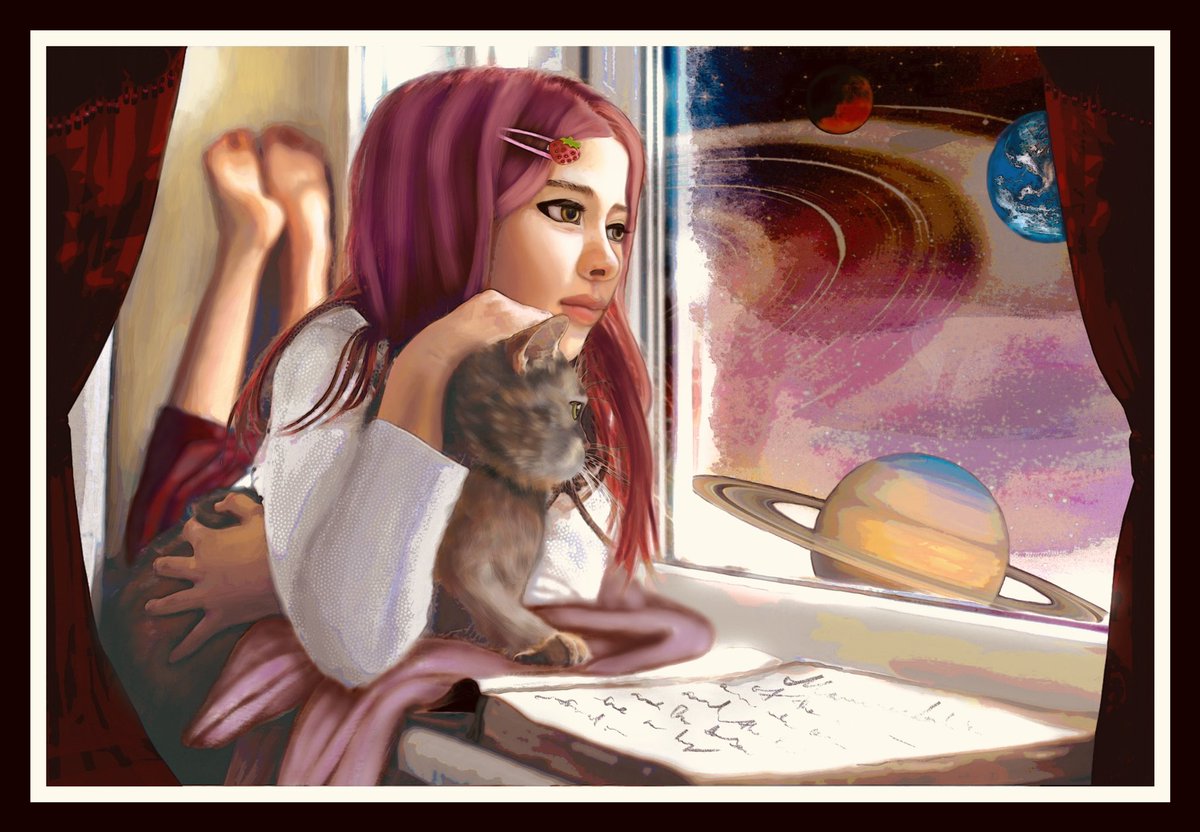 DelilaWiener's tweet photo. cosmic connections 🪐🖤

Just finished this gem up today and i’m so happy with it 
#art #digitalart https://t.co/DxeiMAdi7Y
