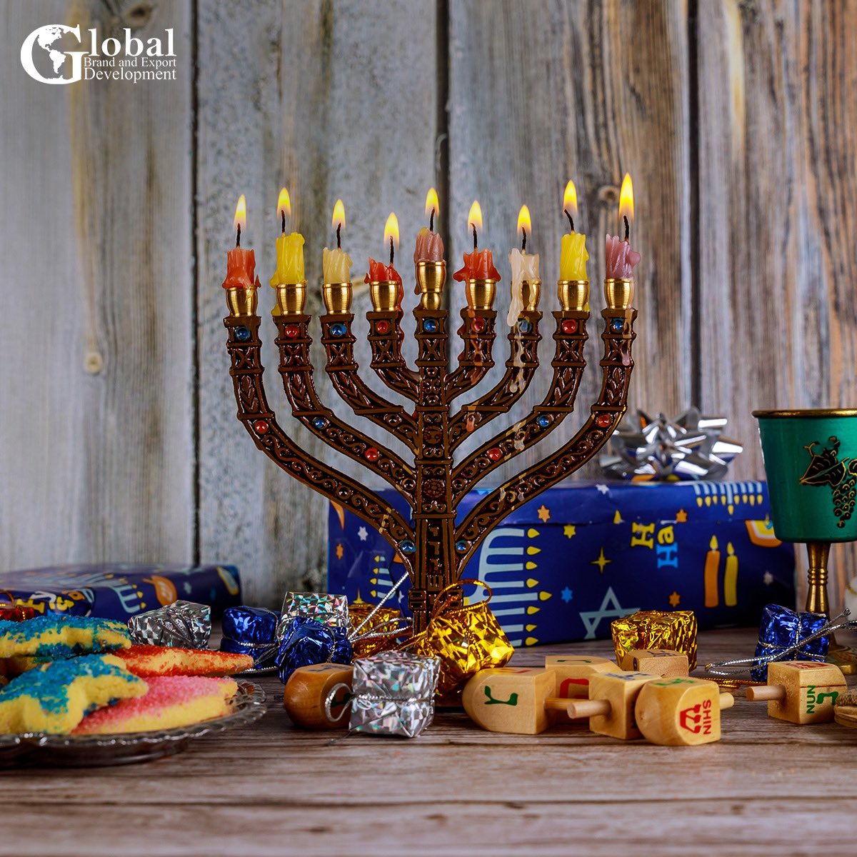 GlobalBrandLLC's tweet photo. We hope you’re having a wonderful Hanukkah! May your holiday be bright and full of love and laughter! #festivaloflights https://t.co/qo00TScqBP