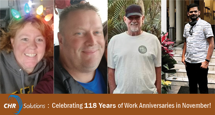 CHRSolutions's tweet photo. Congratulations to the 20 people celebrating a combined total of 118 years this month. Your contributions to the company are greatly appreciated. Congrats to Nikki (21), Brad (16), Robert (5) and Amogh (2) just to name a few. Happy #WorkAnniversary https://t.co/QrHsKCEcHv