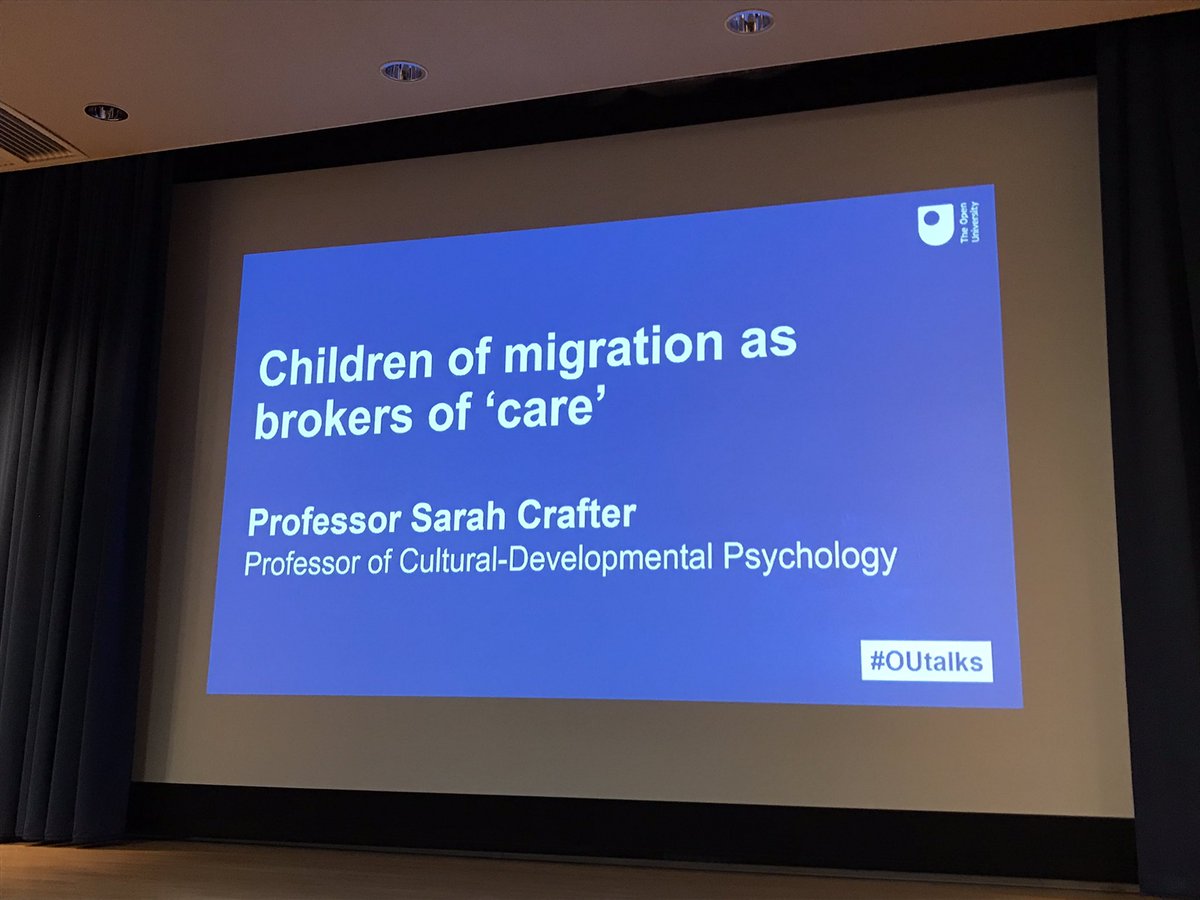 DrAngelChater's tweet image. So so proud of my lovely friend @SarahCrafter who had her inaugural lecture today. Presenting on work with incredible reach and impact, giving a voice to children of migration as valuable players and ‘brokers of care’ in the health and social care system. Inspirational
#OUtalks