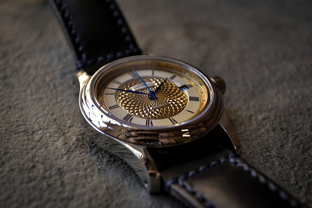 The Infinity dial with Fleur-de-lis edging. A mix of traditional and contemporary, in its case, surrounded by a gilt ring onto which you can have your choice of personal message engraved. #watches #watchesofinstagram #watchcollector #watchcollection  #watchesformen #infinity