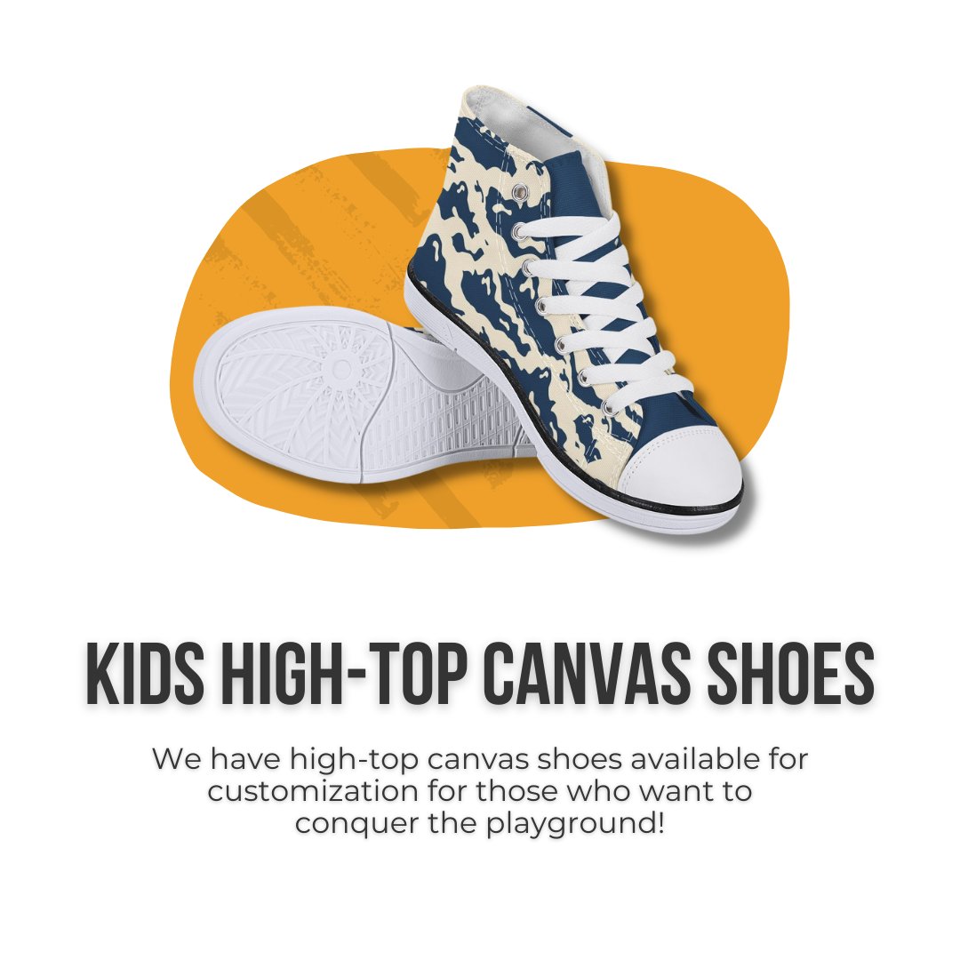 AllAmbitionsUS's tweet photo. Create high-top shoes for the little ones! Your kid will rule the playground and beyond in these awesome custom kicks! Create a pair today. 🧒🏽🤸🏽

#CustomShoes #PrintOnDemand #KidsShoes #HighTopShoes #CreateNow #POD #ShoeDesign #KidShoe #CustomKicks https://t.co/TxIpkT7aSl