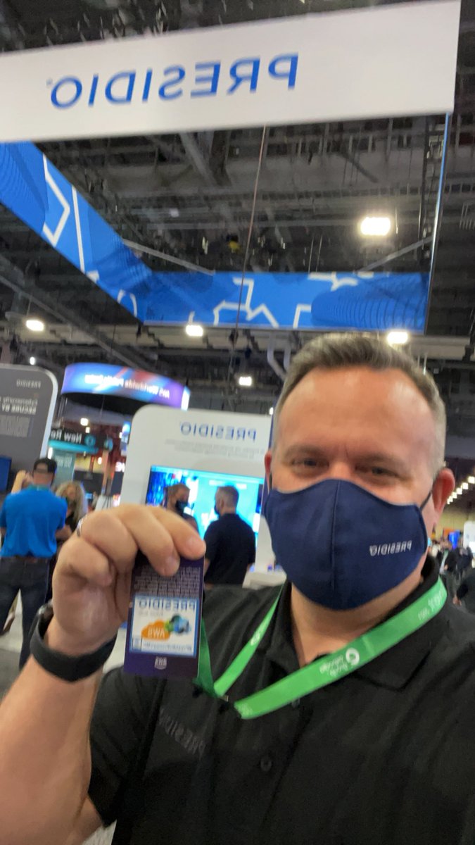 Want to talk about how VMware adds value in you cloud journey? Come see me at the #Presidio booth at #reinvent21  (booth 949, next to VMware.). Grab a sticker to be entered for a prize drawing. #PresidioKnowsVMC