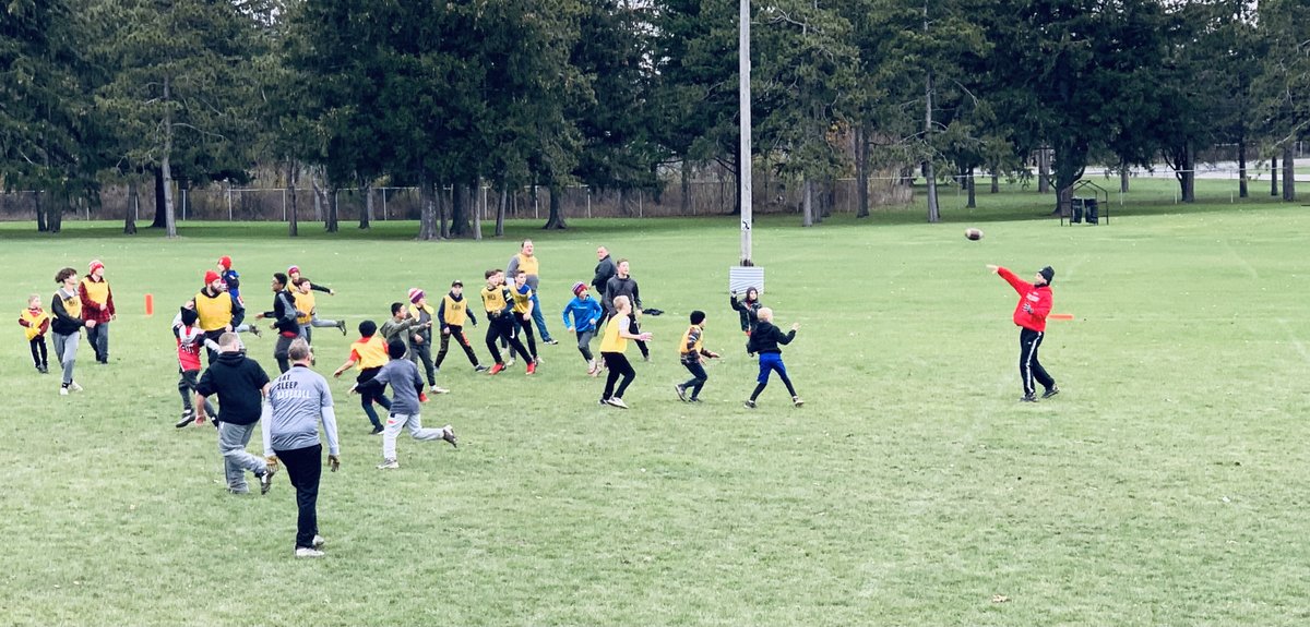 ClarenceBulldog's tweet photo. Fun was had by all on thanksgiving morning with the past, present and future bulldogs in the annual two-hand touch turkey bowl! https://t.co/7cGr52n0Z7