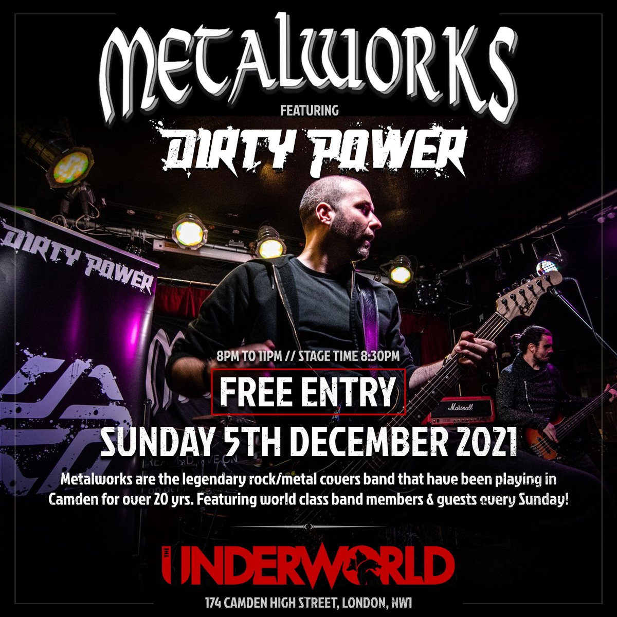 SUNDAY, FREE ENTRY! 🔊 Excited to be announcing the hard-hitting #DirtyPower to the stage, as special guests for @MetalworksRock this Sunday, on-stage 8:30pm 👉 youtu.be/j-Zo1XCXhSU