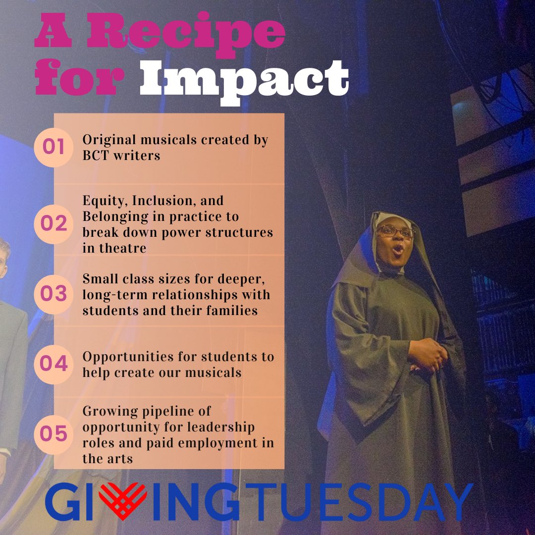 #givingtuesday is almost over! As the day winds down, think about all the kids you're going to help with your gift to BCT. We know we can count on you! 🎭🎶♥️🧒🏿🧒🏾🧒🏼#givingtuesday2021