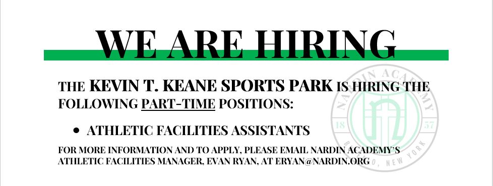 KeaneSportsPark's tweet photo. Are you or know someone interested in a career in sports and recreation management? WE'RE HIRING! https://t.co/fnh0mAZD1E