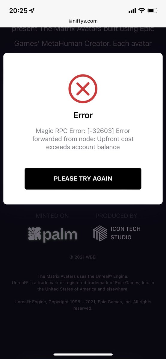 ALondonguy's tweet photo. @Niftys I got charged but go an error msg too yet I don’t see any NFTs in my wallet? Can anyone please explain? https://t.co/tVTytJhxlQ