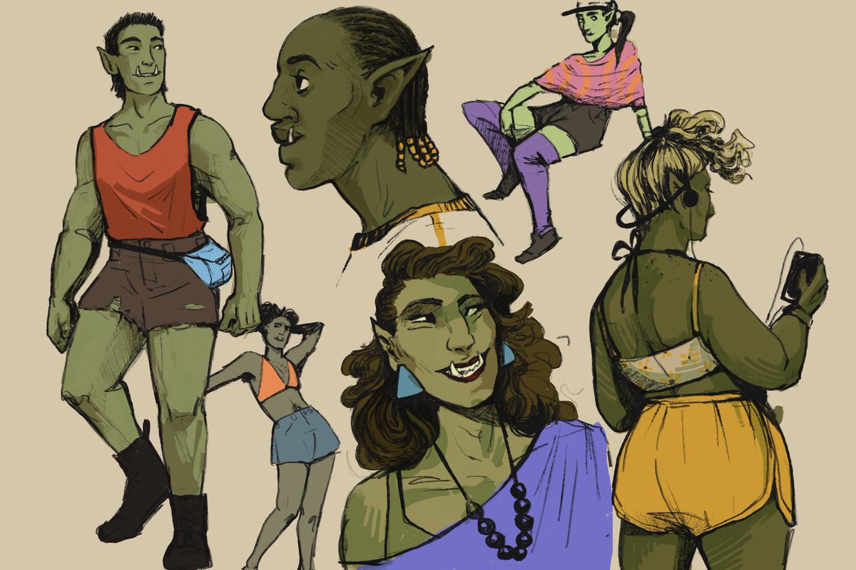 I’m clearing my old iPad and found these Orc babes sketches buried in my files #sketch #orc #dnd