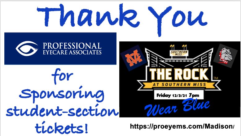 CookMindi's tweet photo. Thank you Professional EyeCare Associates of Madison, North Jackson Nissan, and all of you awesome individuals for sponsoring students to go and cheer the @MCJags_Football at State! 🏈🏆 there is still time to donate and kids that would appreciate you! #gojags #notfinshed https://t.co/2Wb3vpwAsT