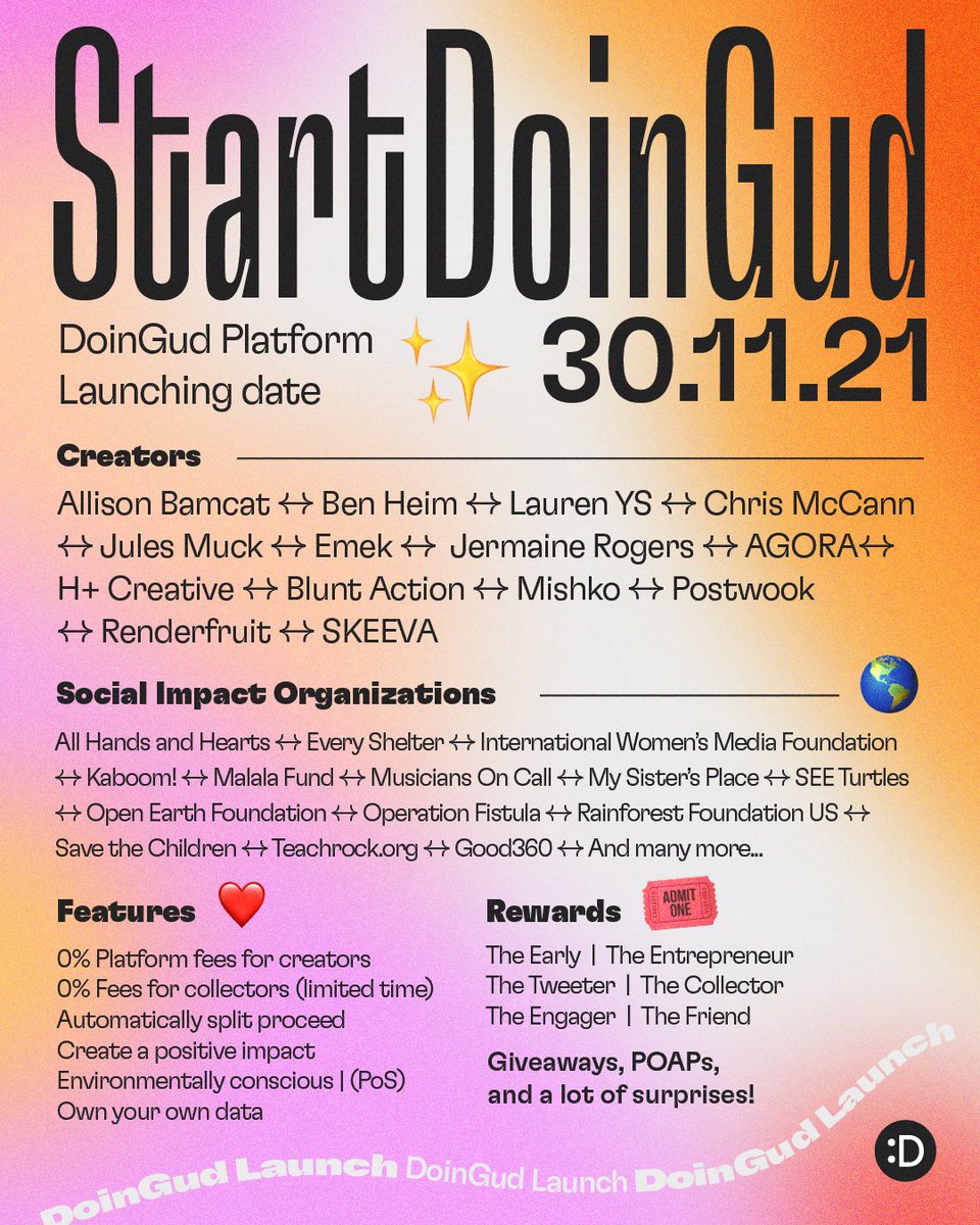 THIS is our opportunity to #StartDoinGud 😍🚀✨

Starting today, our ecosystem is LIVE with some of the best creators coming to our platform, and we could not be more excited!