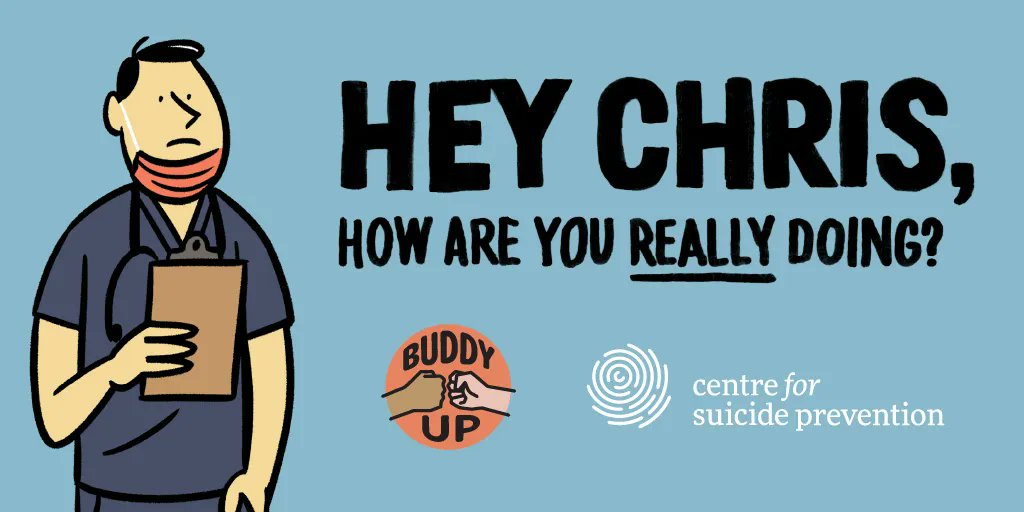 cspyyc's tweet photo. The #BuddyUp campaign encourages authentic conversations between buddies and support for when they’re struggling. This is one way men’s suicide can be prevented. All donations made this #GivingTuesdayCA will go to support Buddy Up. https://t.co/Q7EbO586Oe https://t.co/OHOJ9norRb