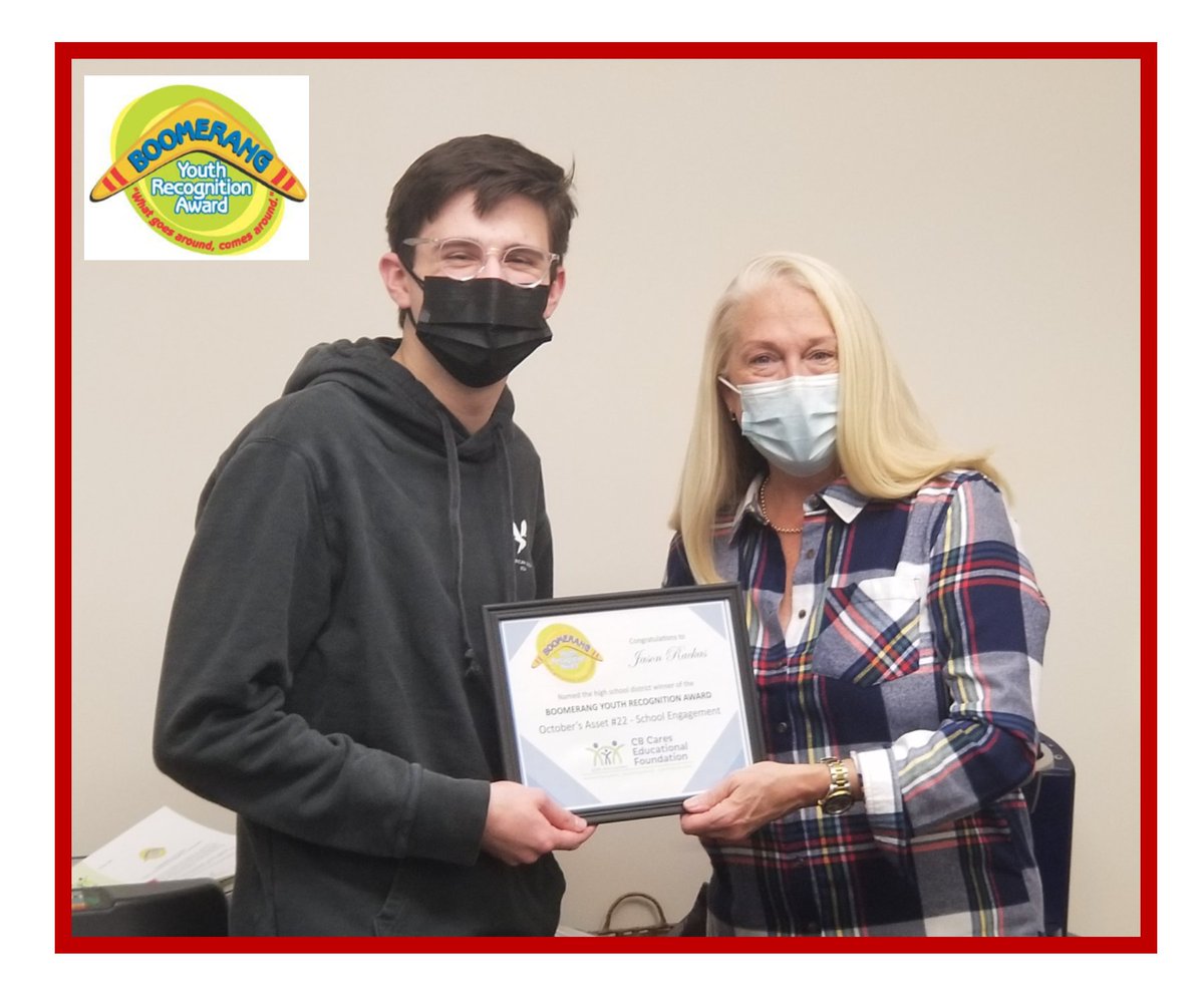 🪃🪃🪃CONGRATULATIONS! <a href="/east_cb/">CB East High School</a> Jason R 🏆 October's District Boomerang Winner for Asset #22 School Engagement. Jason is NO stranger to this special distinction having received the Boomerang Award while attending <a href="/CBBridgeValley/">Bridge Valley Elem</a>  and <a href="/CBHolicongMS/">CB Holicong MS</a> . #cbsdproud <a href="/CBSDSchools/">Central Bucks SD</a>