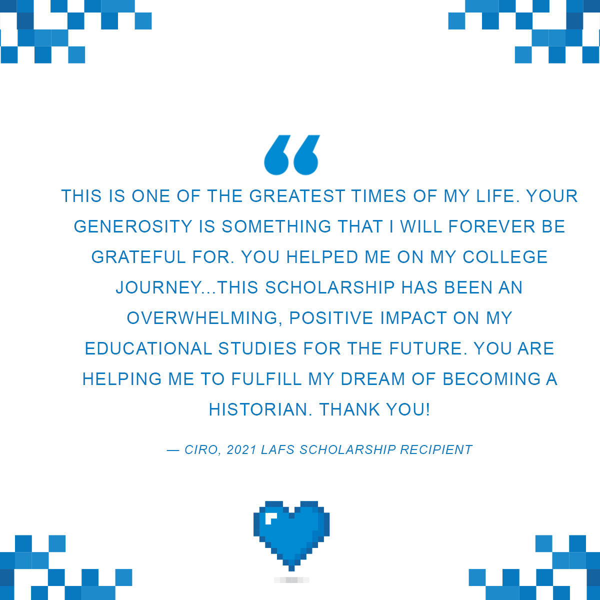 csusm_lafs's tweet image. The day is not over! Please keep sharing our content!
Please see what Ciro, 2021 LAFS scholarship recipient, has to say about how the scholarship has impacted him.
Donate here: give.csusm.edu/s/1932/dg20/pr…
#HeartofaCougar #CSUSMGivingDay #LAFS #Latinx #Education