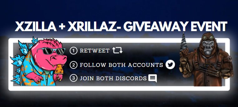XRPDegens's tweet photo. 🔥🔥XZilla + XRillaz - Giveaway🔥🔥

🏆Prize: 1 XZilla + 1 XRillaz minted NFT (worth 1000 XRP)!

🕝4 days to enter

1. RETWEET
2. Follow @XZillasXRPL &amp; @XRILLAZ 
3. Join both Discords

🔗XZilla: https://t.co/VkCfi221hW
🔗XRillaz: https://t.co/zNlvyuHTCy

#XRPL #XRP #XRPArmy https://t.co/Isz2GuUAWz