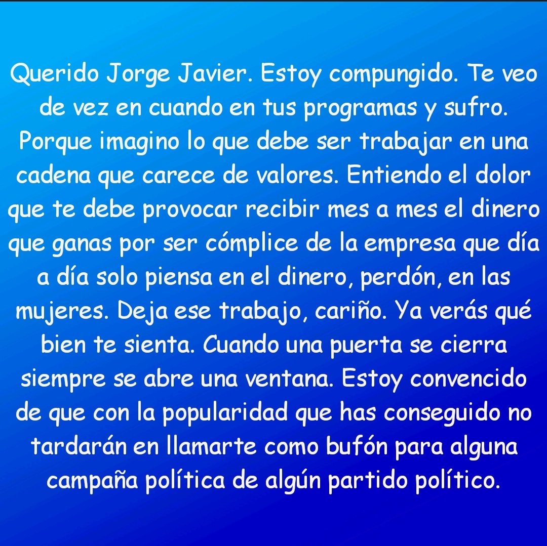 JaleoSiempre's tweet photo. Querido Jorge Javier.... #FeminismoPorDinero https://t.co/iniFK3HlKO