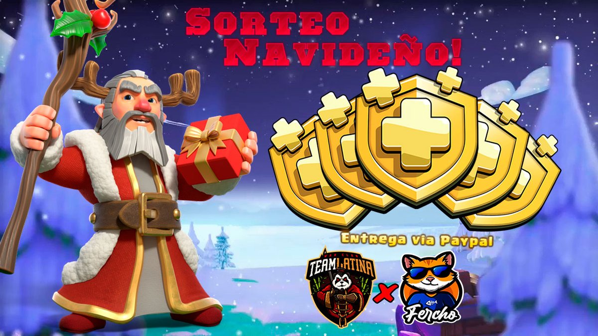 🎅Ｅｖｅｎｔｏ Ｎａｖｉｄｅñｏ🎅

✨𝕊𝕠𝕣𝕥𝕖𝕒𝕣𝕖𝕞𝕠𝕤 5 𝕡𝕒𝕤𝕖𝕤 𝕧í𝕒 ℙ𝕒𝕪ℙ𝕒𝕝✨

▫️𝕊𝕖𝕘𝕦𝕚𝕣 𝕒:
🎄@MrFerCoC 
🎄<a href="/TeamLatina1/">†㉫A๓ しA†ÏǸA🐾</a> 
🎄Seguir en Twitch a: twitch.tv/ferchococ_
🎄Mencionar 2 amigos
🎄Dar 🔁 y ❤

🎅𝔽𝕚𝕟𝕒𝕝𝕚𝕫𝕒 6 𝕕𝕖 𝔻𝕚𝕔𝕚𝕖𝕞𝕓𝕣𝕖🎅
