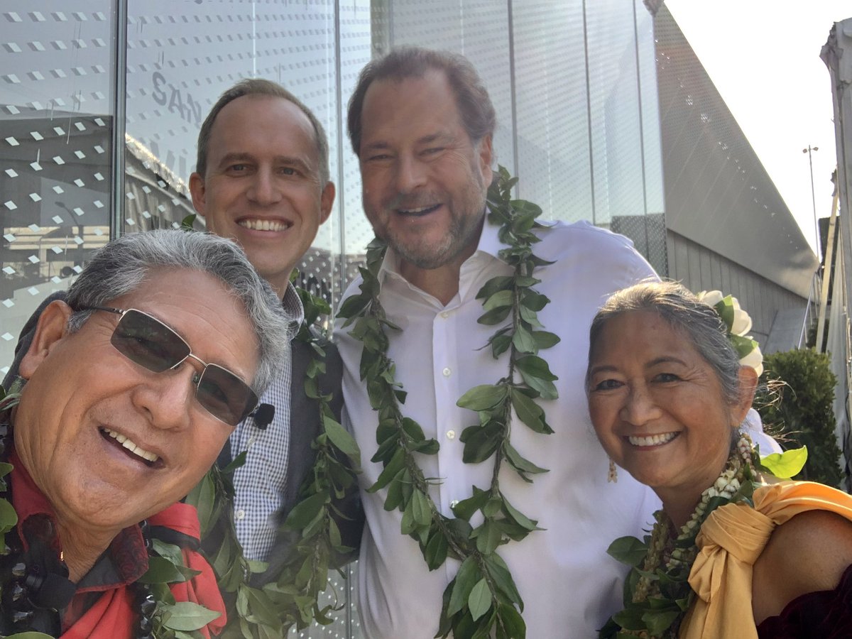 Benioff's tweet image. Congrats to my great friend  @btaylor Salesforce Co-Ceo!  I could not be more excited for our amazing new partnership leading salesforce together. ❤️🤝