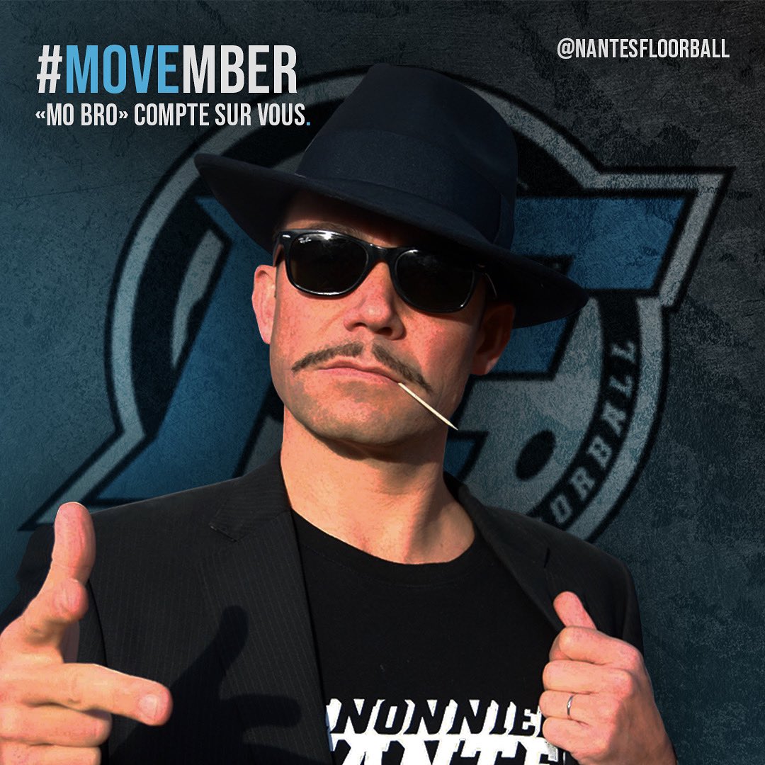 En Novembre, les feuilles 🍁 tombent et les poils poussent.

Au sein de Nantes Floorball, notre « 𝓜𝓸 𝓫𝓻𝓸 » Vito vous rappelle amicalement que des versements sont toujours possibles sur sa page :
fr.movember.com/mospace/index/…

Voilà une offre qu'on ne peut pas refuser 🤝

#movember