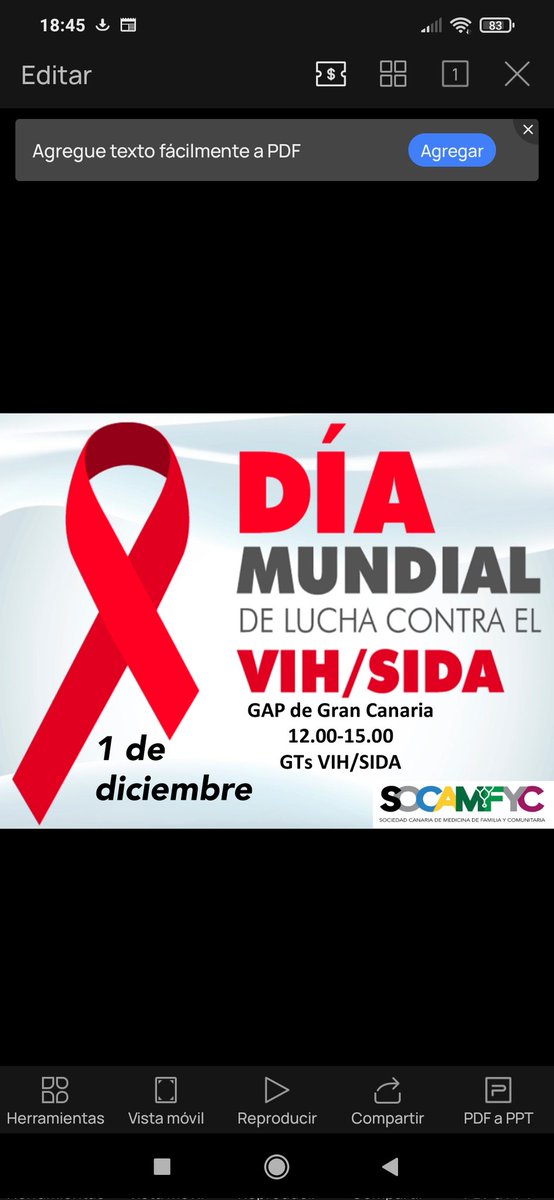 socamfyc's tweet photo. Mañana día 1 de diciembre Día Mundial de la lucha contra el #Sida ¿Quieres conocer las estrategias para la profilaxis preexposición?
"¿Estás PrEPArad@?"
Formación en la GAP de AP de GC. 12.00- 15.00. Grupo de trabajo de VIH/SIDA de @socamfyc
@resis_socamfyc https://t.co/Szv8FvOO1r