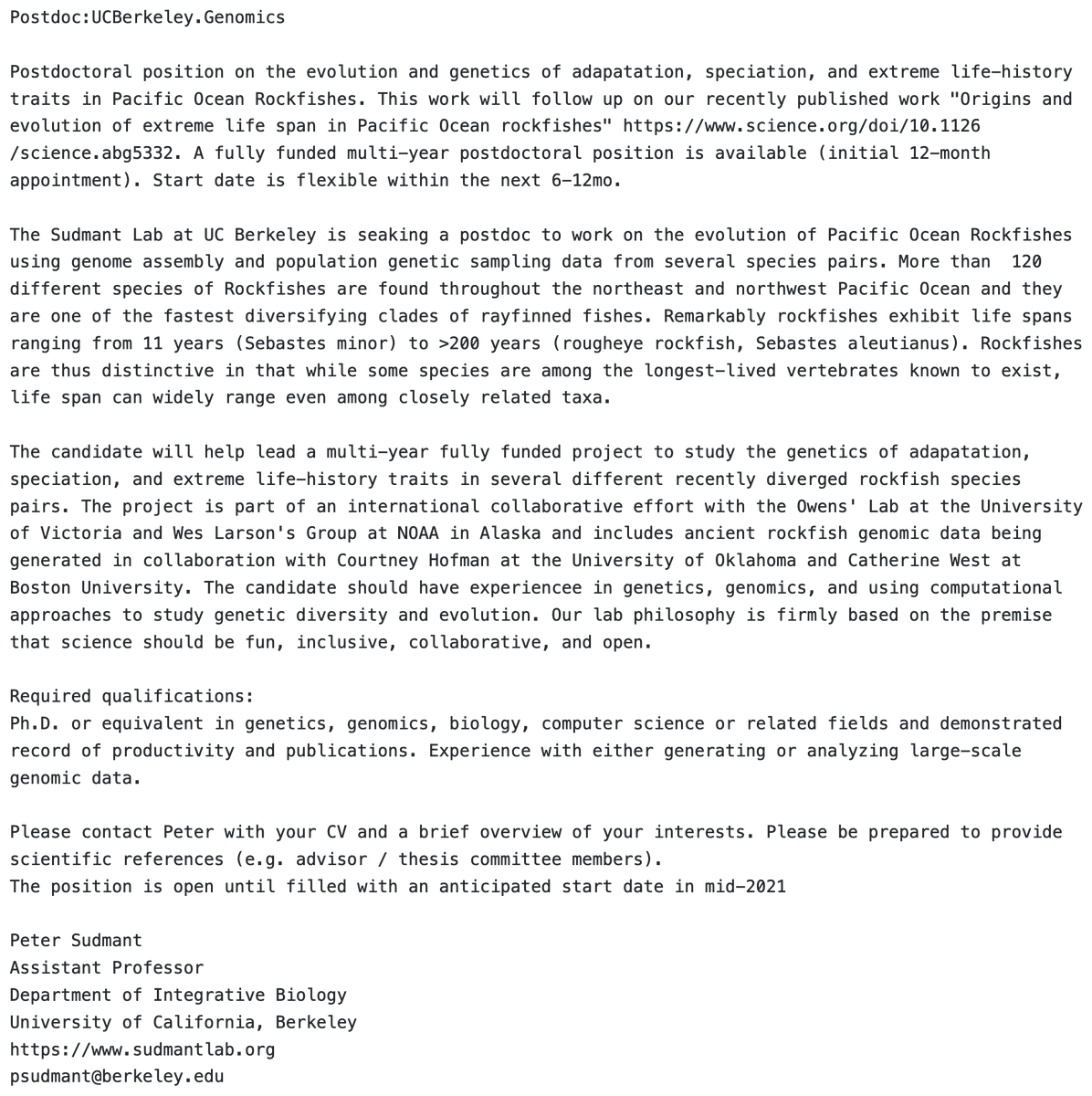 Peter Sudmant tweet media